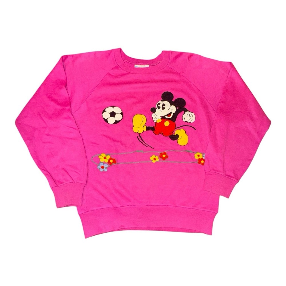 Vintage Sunday Comics Walt Disney Mickey Mouse Soccer Football Sweater Pullover